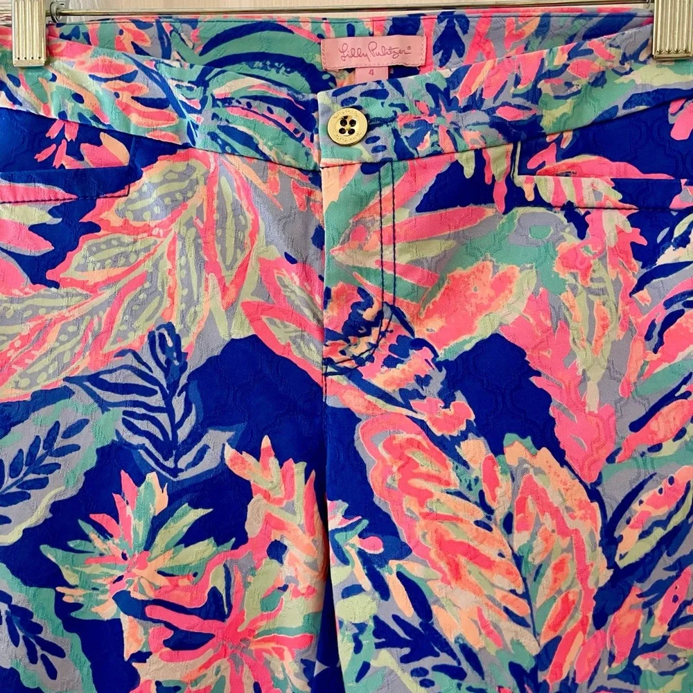 Lilly Pulitzer Pants Sz.4 Pink print vacation tropical - Picture 2 of 4